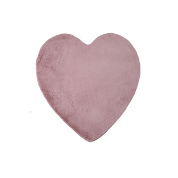 Caty Coração tapete liso infantil pelo curto fofo de pelo comprido 90x90cm rosa