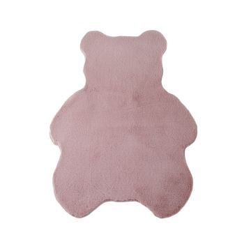 Caty Urso tapete liso infantil pelo curto fofo de pelo comprido 80x100cm rosa