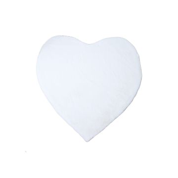 Caty Coração tapete liso infantil pelo curto fofo de pelo comprido 90x90cm branco