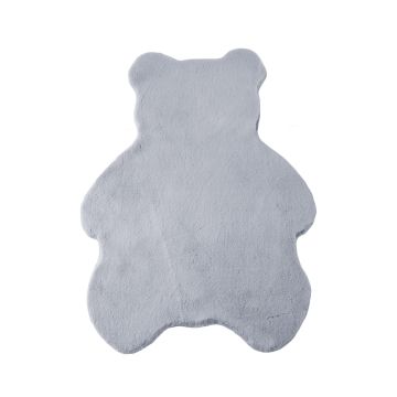 Caty Urso tapete liso infantil pelo curto fofo de pelo comprido 80x100cm prateado