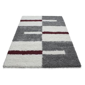 Gala Shaggy tapete pelo comprido retangular 140x200cm vermelho