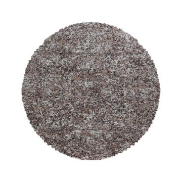 Enjoy Shaggy tapete pelo comprido redondo Ø 80cm bege