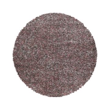 Enjoy Shaggy tapete pelo comprido redondo Ø 80cm rosa claro