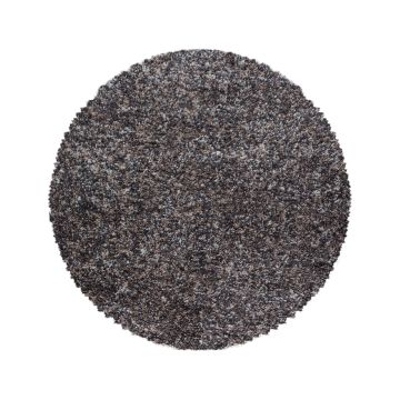 Enjoy Shaggy tapete pelo comprido redondo Ø 200cm taupe