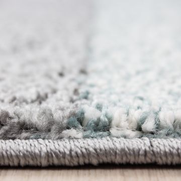 Lucca Blok tapete pelo curto passadeira 80x250cm azul