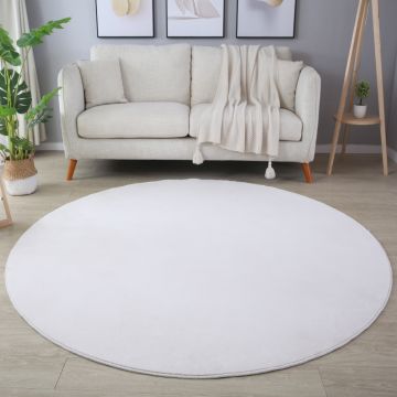 Sky tapete pelo curto redondo Ø 120cm creme