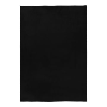 Pouffy tapete fofo de pelo comprido retangular 200x290cm preto