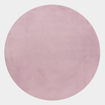 Pouffy tapete fofo de pelo comprido redondo Ø 120cm rosa