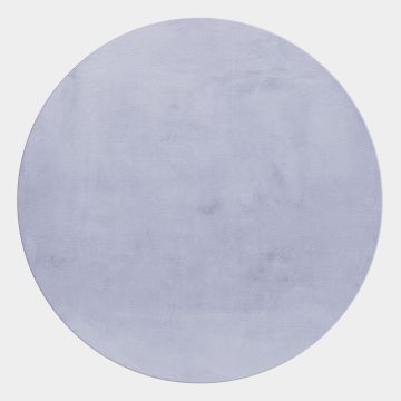 Pouffy tapete fofo de pelo comprido redondo Ø 120cm prateado