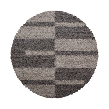Gala Shaggy tapete pelo comprido redondo Ø 80cm taupe